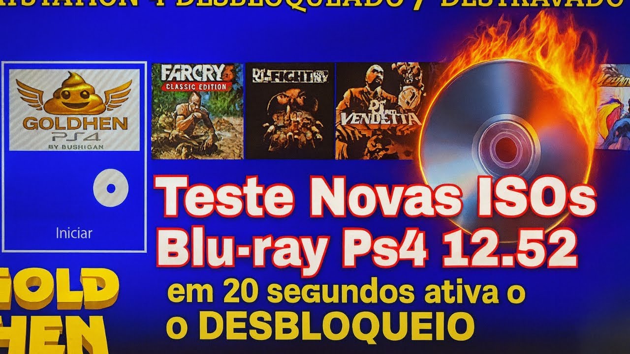 Teste Novas ISOs Blu-ray Ps4 12.52 em 20 segundos ativa o DESBLOQUEIO
