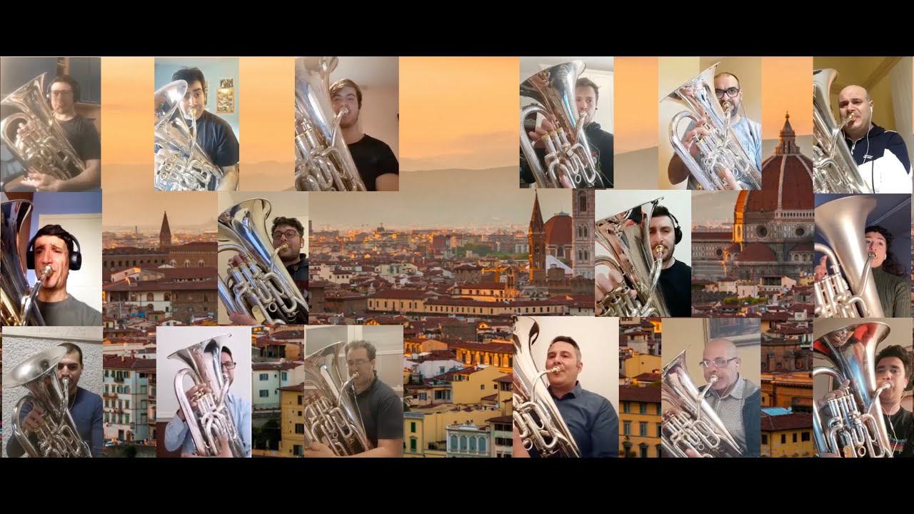 The Besson Italian Euphonium Ensemble performs the Washington Grays march.