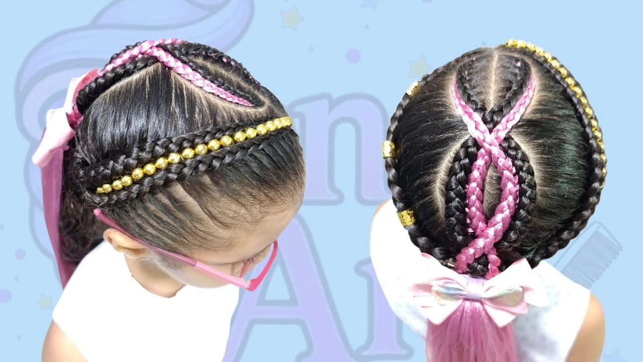 TRENZA GEMELA CON KANEKALON/RECOGIDO PARA NIÑA/PEINADOS CON KANEKALON 