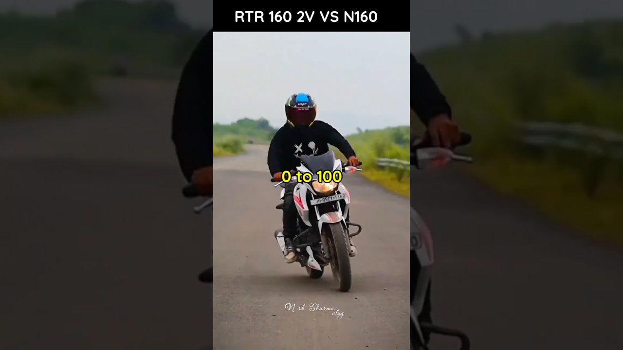 TVS APACHE RTR 160 2V 🤍 VS BAJAJ PULSAR N 160🖤 ( 0 to 100) #shorts #trending