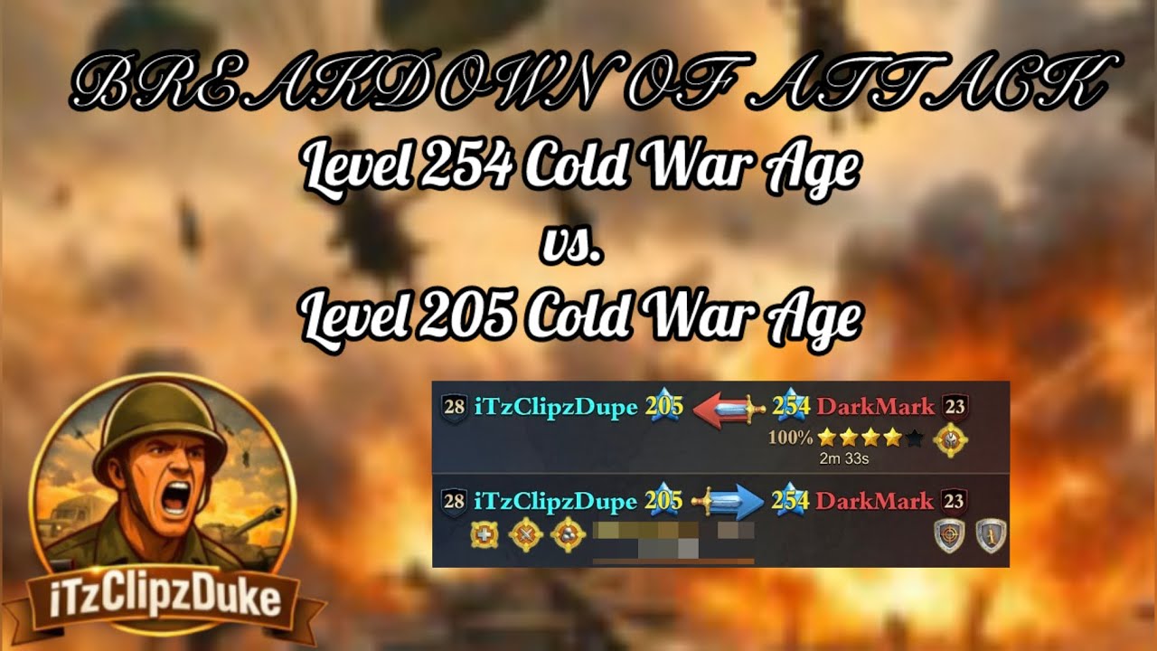 DomiNations Offence Ep. 13 - Revenge?! BREAKDOWN of WAR ATTACK vs. Level 254 Cold War Age!
