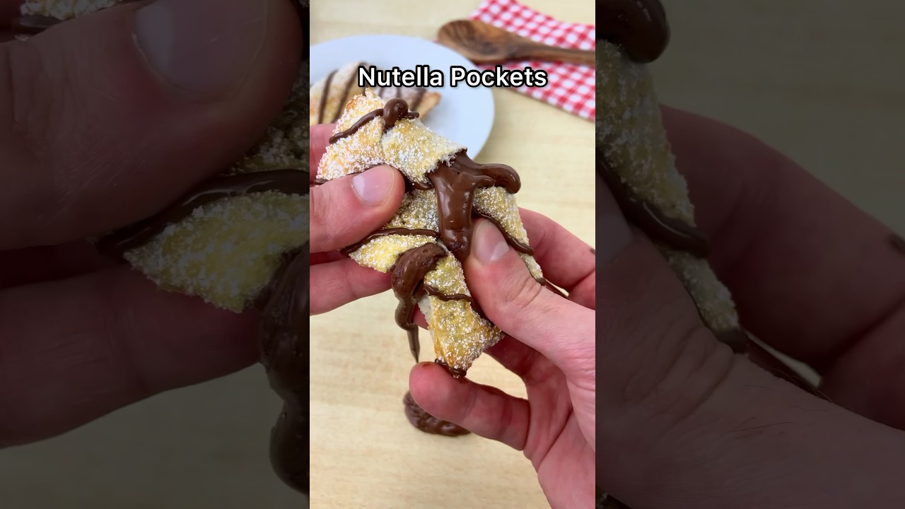 You only need bread and Nutella, easy recipe! 😍😍😍 #nutella #recipe #shorts #food #foodie