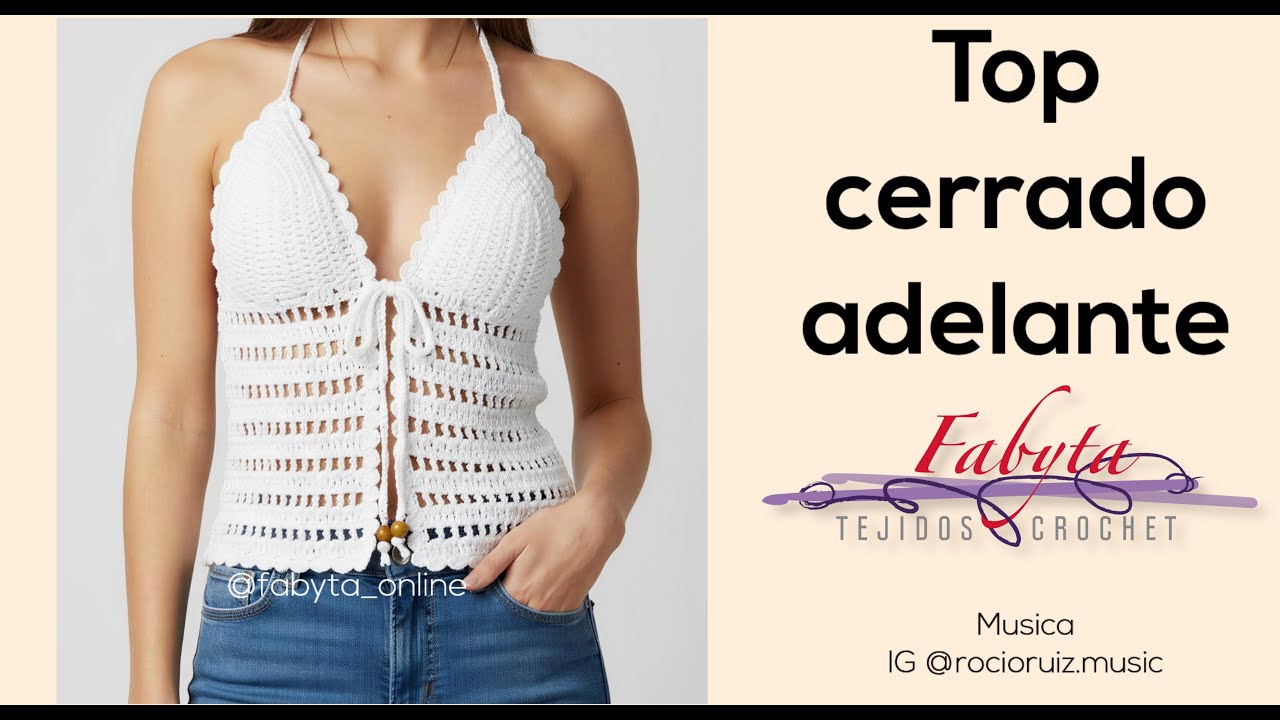 Top de algodon cerrado adelante, un modelo hermoso y sentador, en crochet