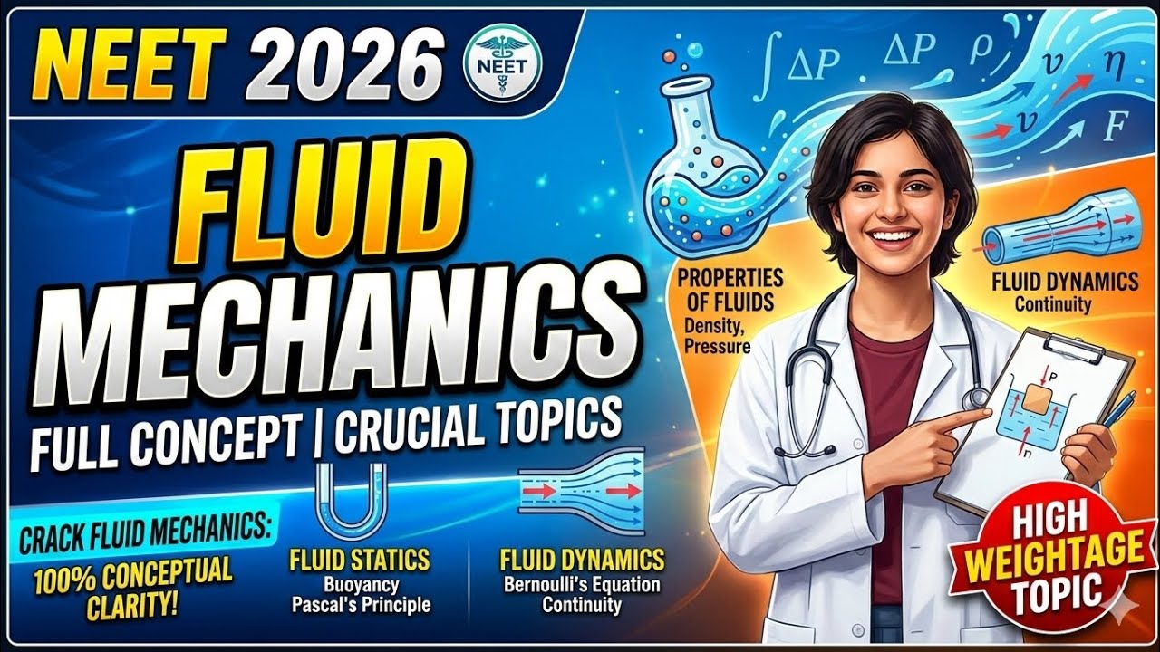 Fluids Mechanics complete theory and Formula || NEET-2026 || TRICKS || 720/720
