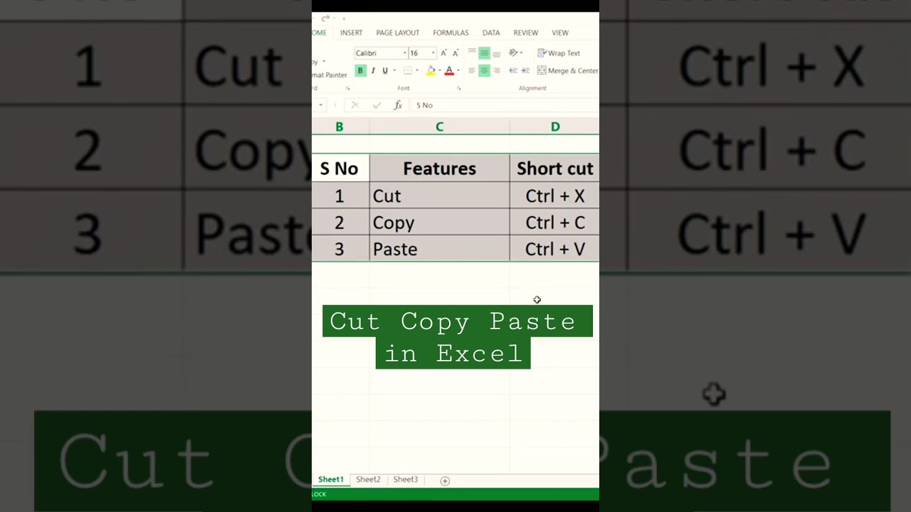 Cut ✂️ Copy Paste in MS Excel