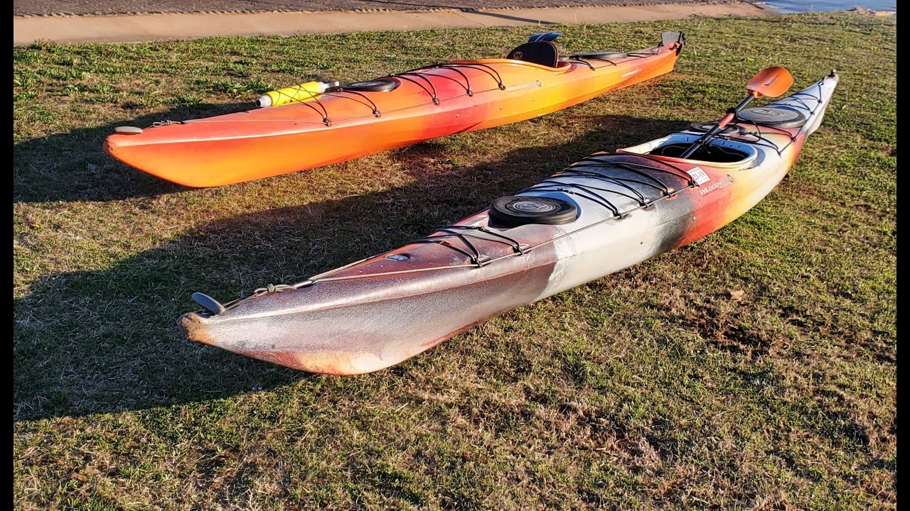 Kayaking Wes Watkins Reservoir in Oklahoma on the wilderness systems tempest and tsunami.