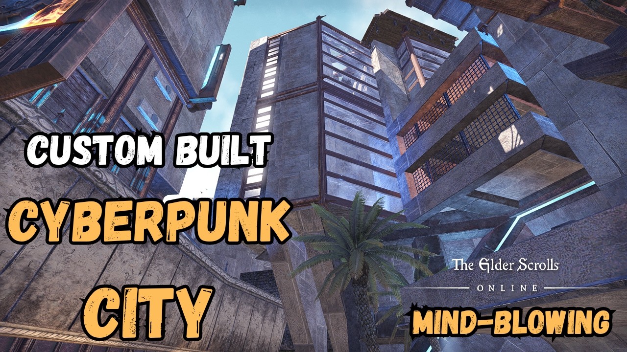 ESO Housing: CYBERPUNK CITY (Antiquarian's Alpine Gallery) by  @DJfriede