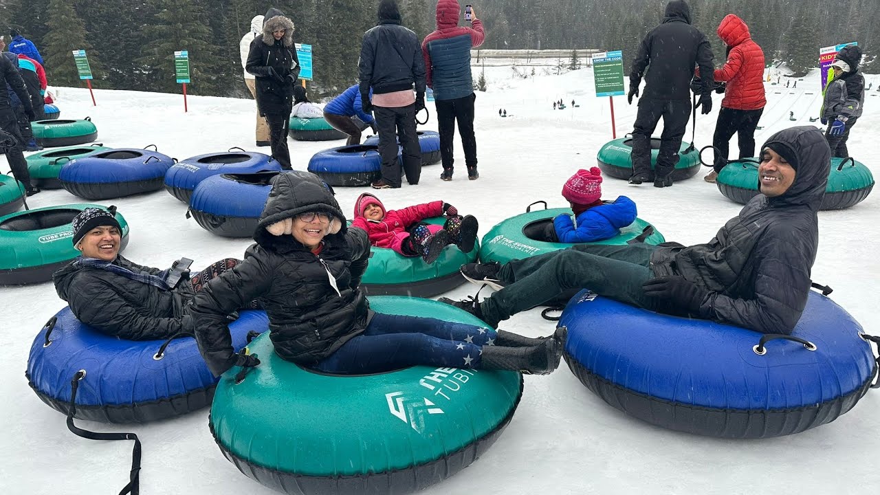 First time SnowTubing, Toddler kids?!!  Summit at Snoqualmie's Tubing Park seattle WA USA