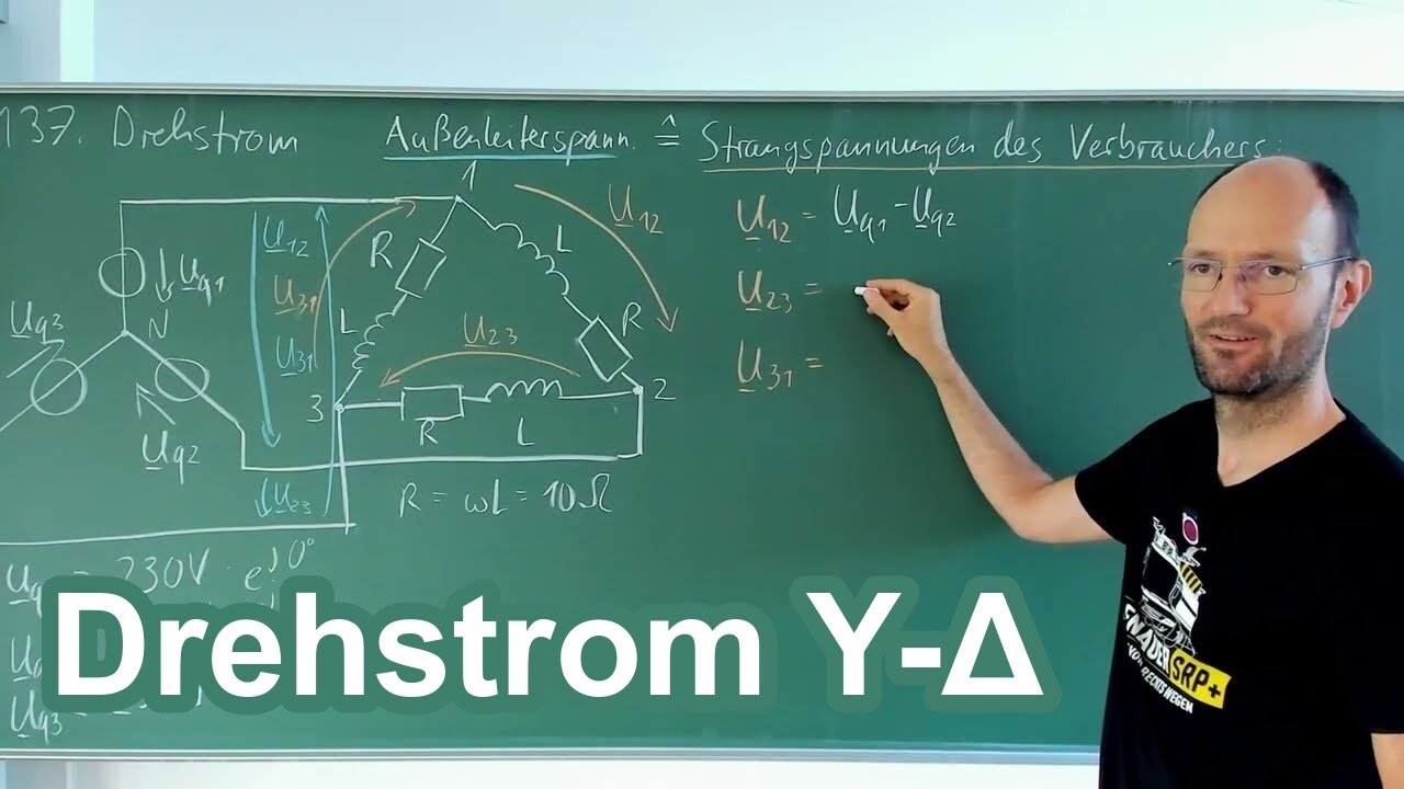 Berechnung aller Ströme und Spannungen in einem symm. Stern-Dreieck-Drehstromsystem (Octave+LTspice)