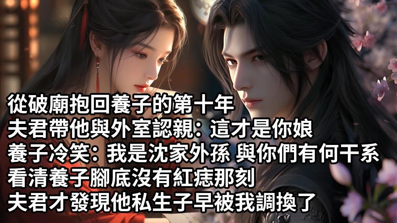 【一口氣看完】從破廟抱回養子的第十年，夫君帶他與外室認親：這才是你娘，養子冷笑：我是沈家外孫 與你們有何干系，看清養子腳底沒有紅痣那刻，夫君才發現他私生子早被我調換了