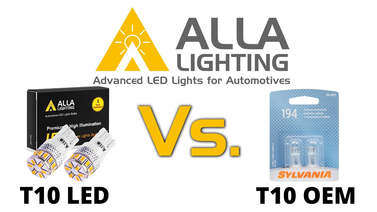 2825 168 194 LED Bulb vs Sylvania Incandescent Lamp W5W 175 T10 Wedge
