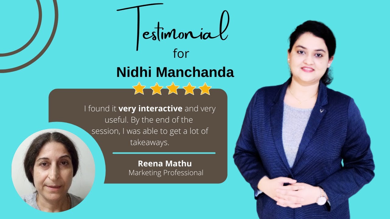 Testimonial for Nidhi Manchanda (Corporate Trainer) - By Marketing Professional