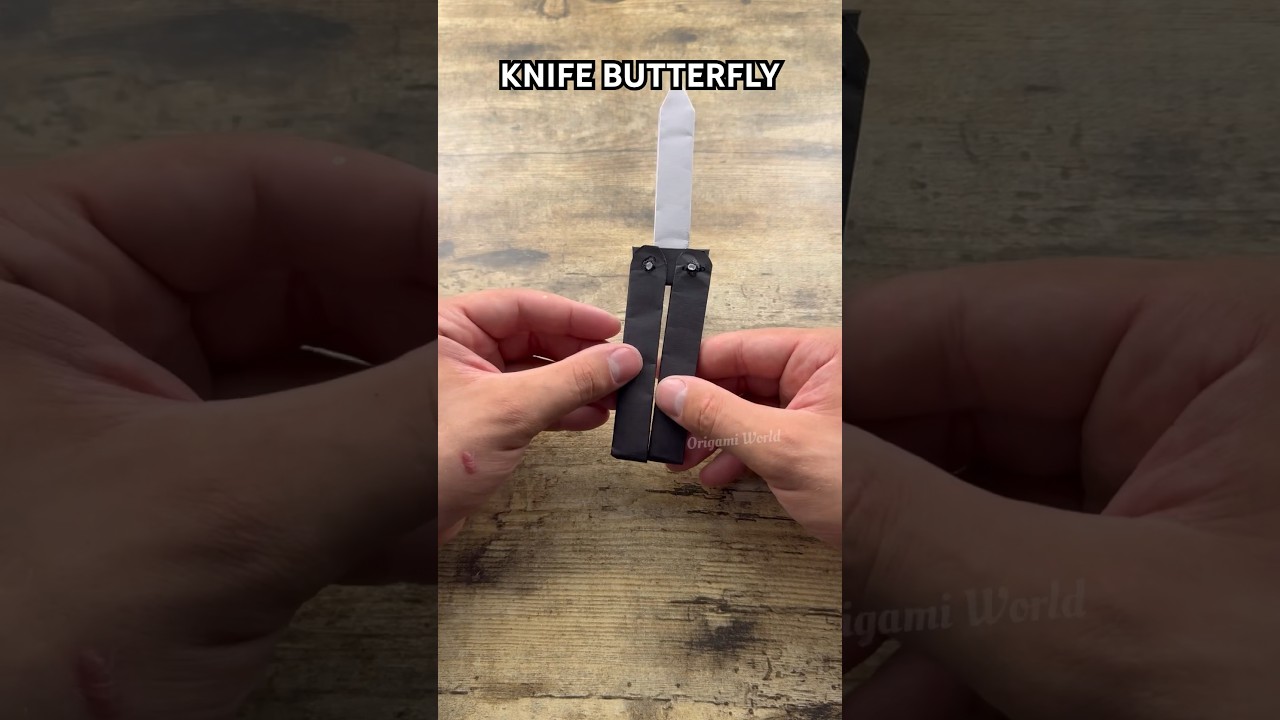 ORIGAMI KNIFE BUTTERFLY STEP BY STEP PAPER CRAFT WEAPON | DIY ORIGAMI KNIFE BUTTERFLY EASY TUTORIAL