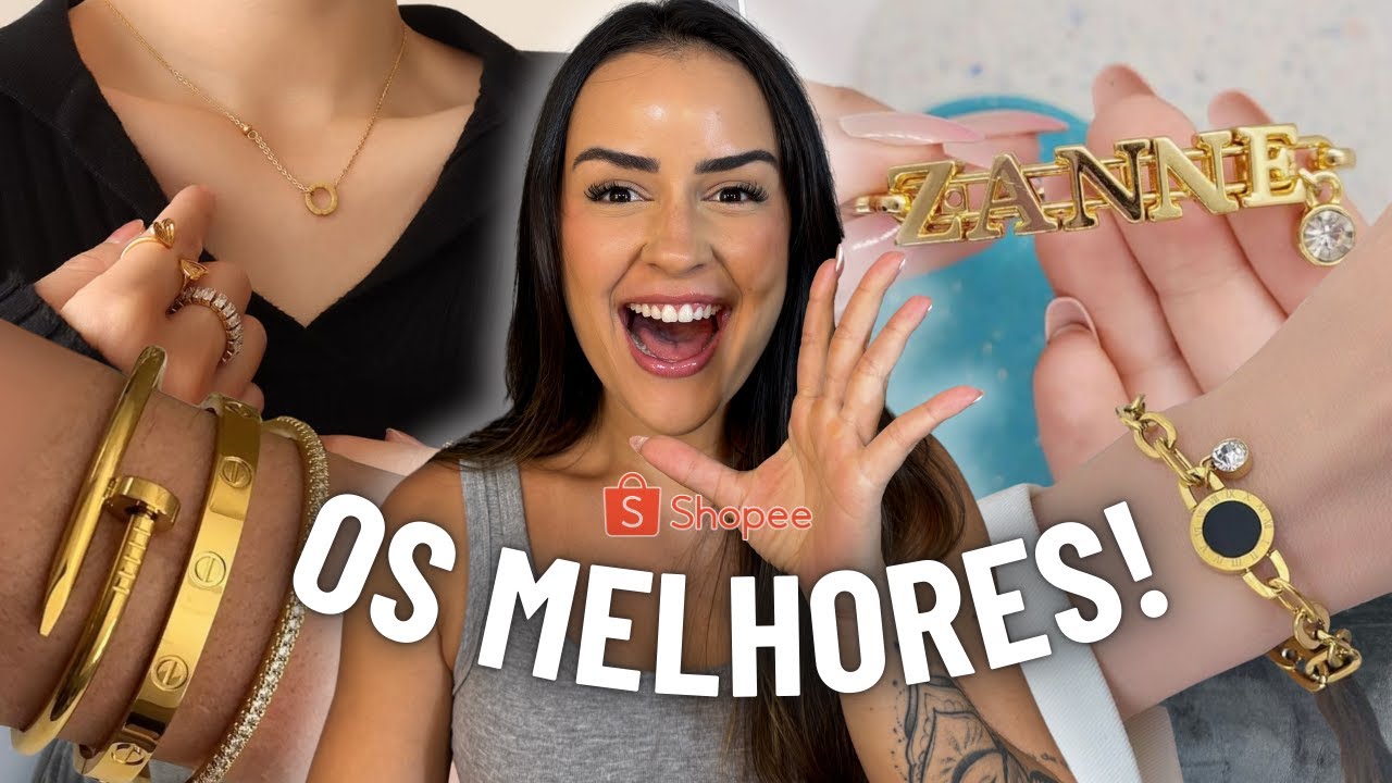 COMPREI ACESSÓRIOS NA SHOPEE: femininos folheados e de aço inoxidável !!