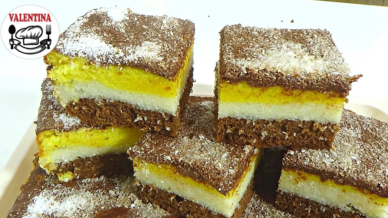 Tradicionalne Kokos Kocke pogodne za sve prilike!Sve zajedno se peče-Brzo,jednostavno,jeftino🔝Recept