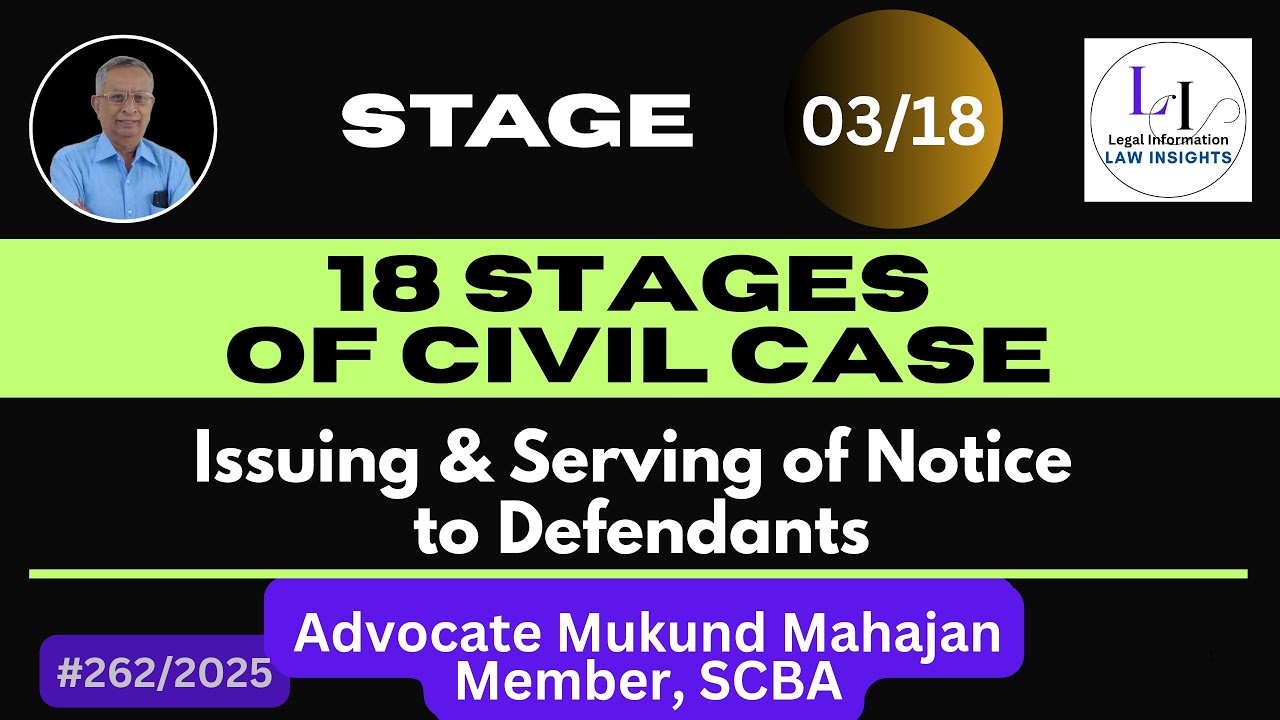 ✅#262👉Stage 3 &ndash; Issuing Notice to the Defendant and Serving It (Service of Notice)