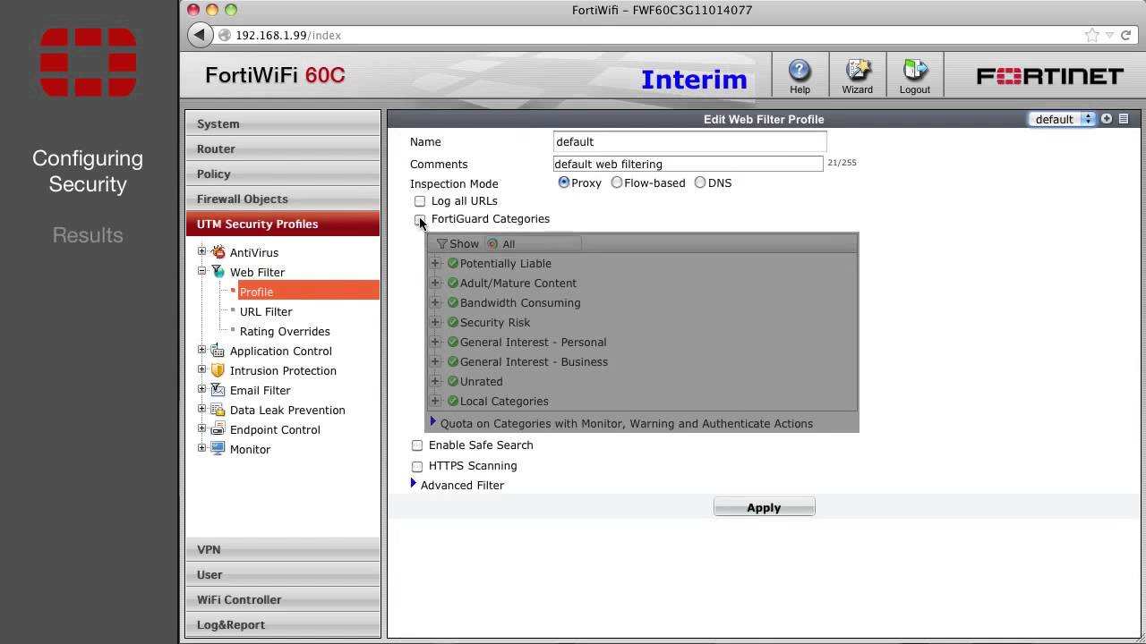 FortiGate Web Filtering  Blocking Proxy Usage