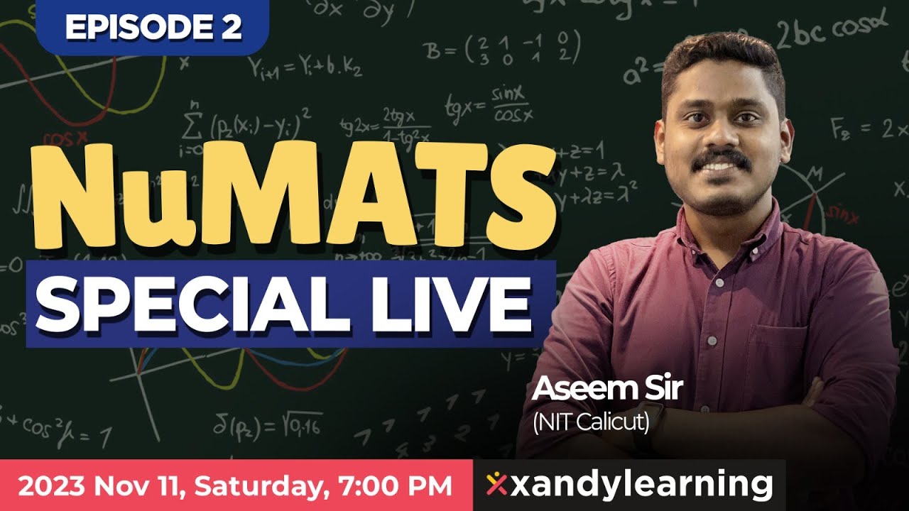 📕 NuMATS Coaching | Special Live | Ep 02 | Mathematics | Aseem Sir #numats #freecoaching