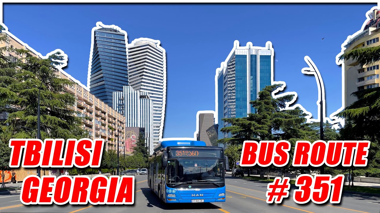 Tbilisi Bus #351 - Window View Through The Capital City of Georgia