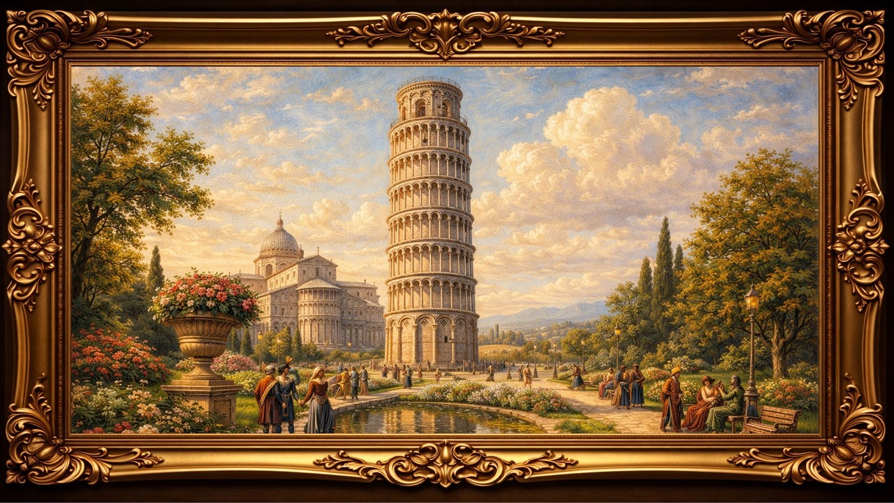 FRAME TV ART — Leaning Tower of Pisa | Framed TV Art in 4K | 2 Hour Peaceful
