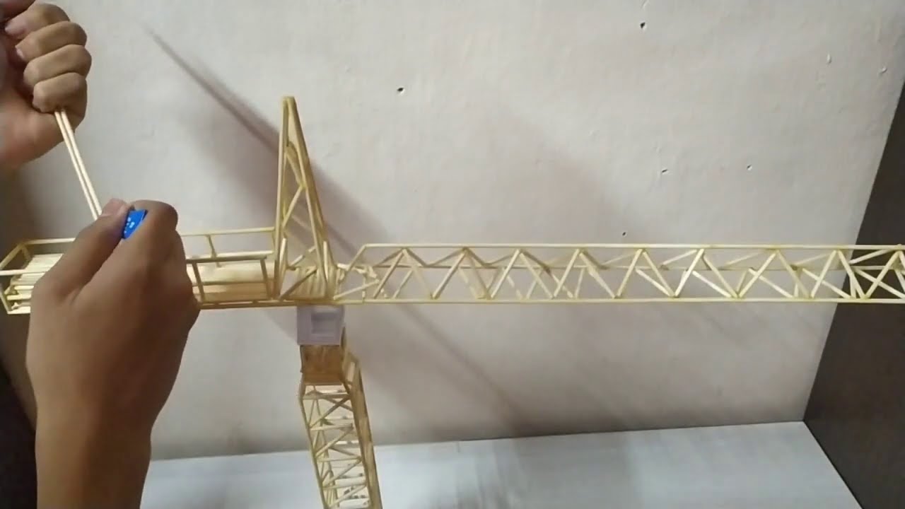 Build tower crane using wooden stick