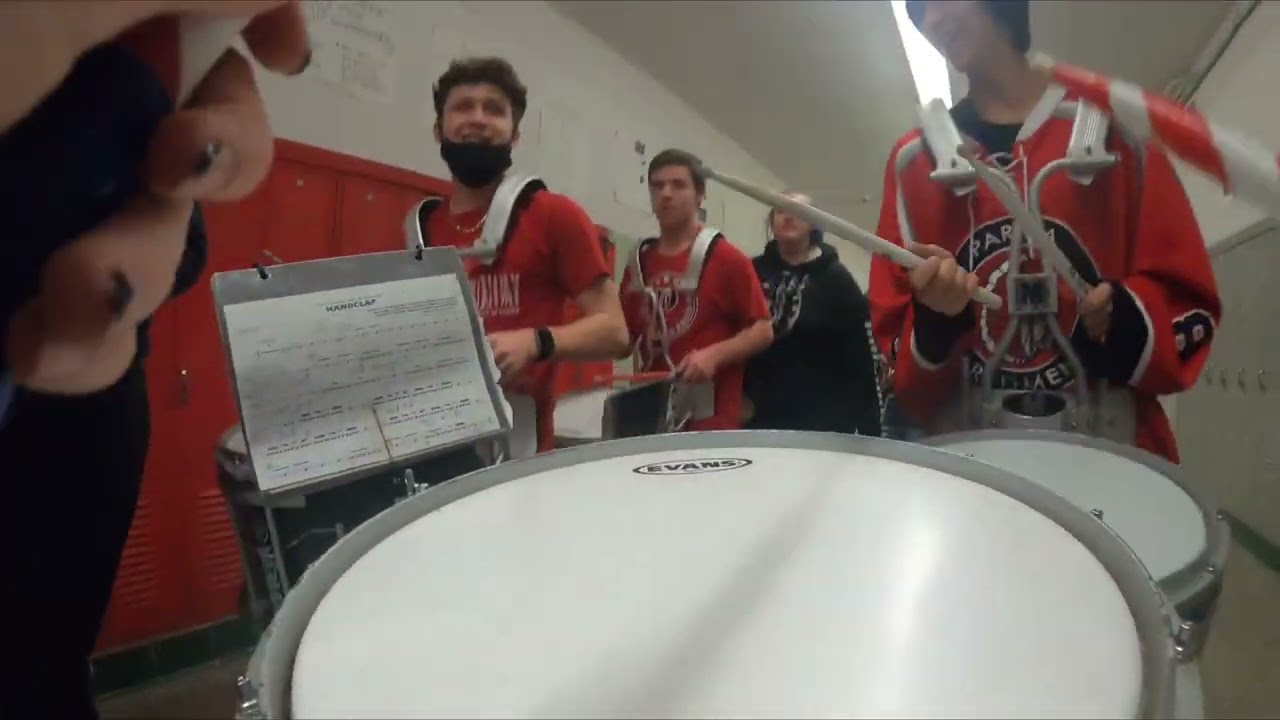 Parma Senior High marching band pep rally through the halls.