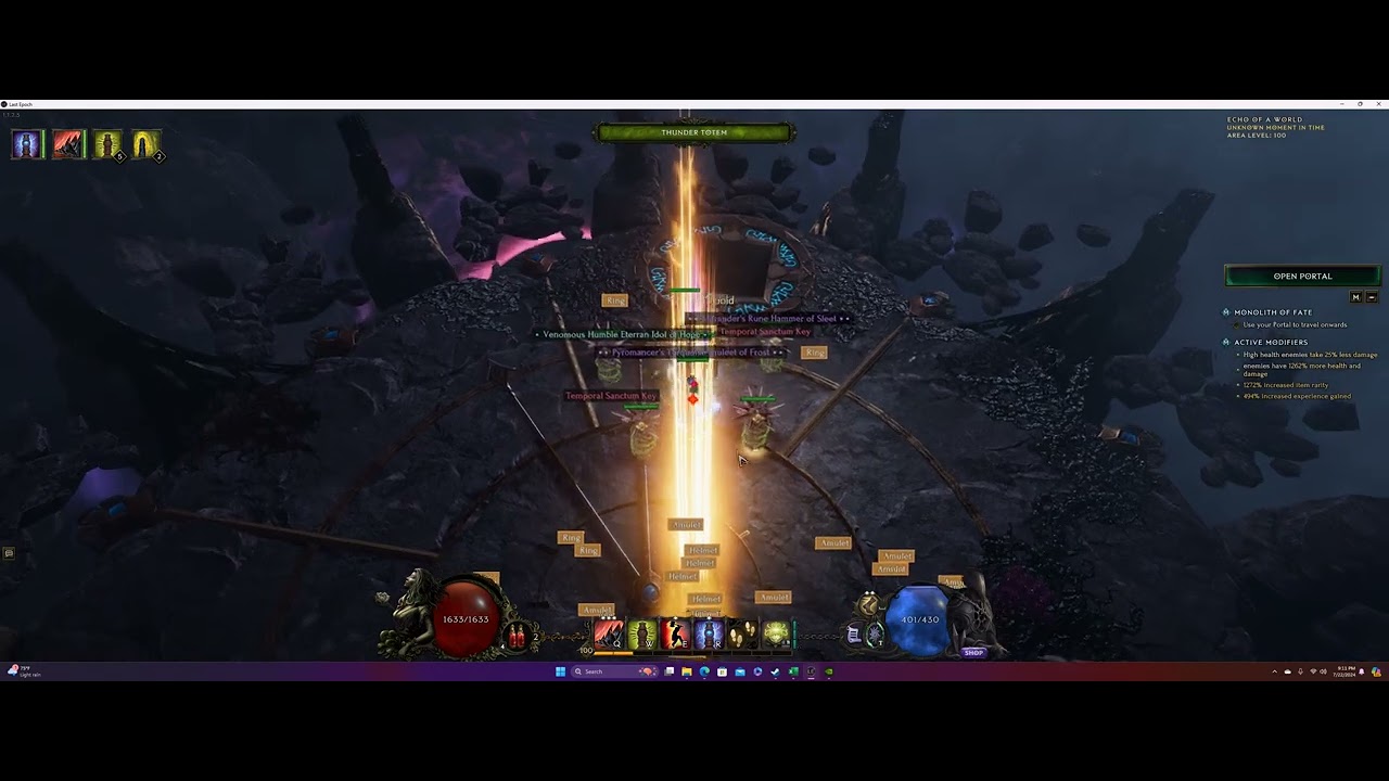 Last Epoch 1.1 - Shaman Storm Totem build show case 1000+ corruptions