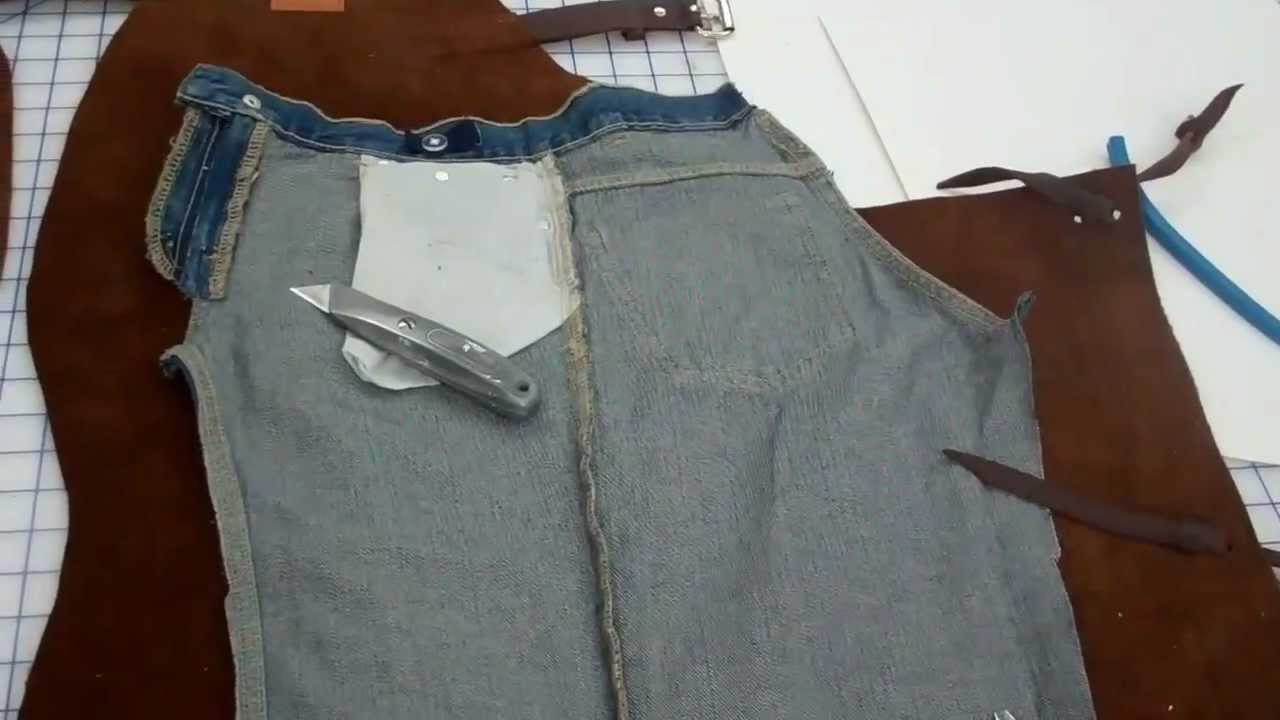 Steps in making children's western leather chaps