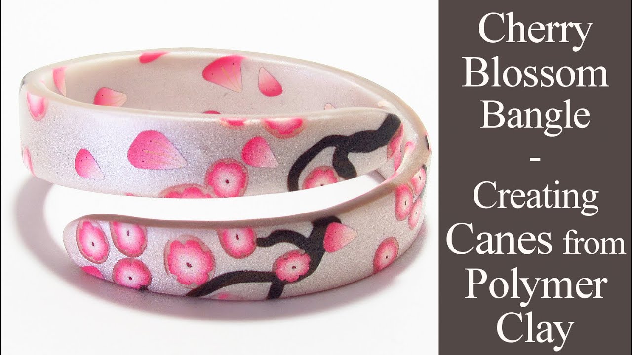 Cherry Blossom Cane from Polymer Clay - Making a Twisty Clay Bangle