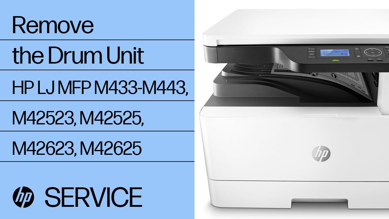 Remove the Drum Unit on the HP LaserJet MFP M433-M443, M42523, M42525, M42623, M42625 Printers