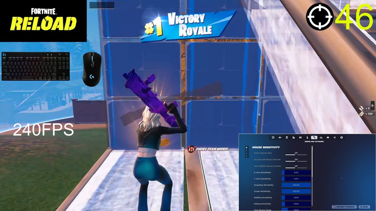 Fortnite Reload ランク ソロスク 46キル ＋感度設定