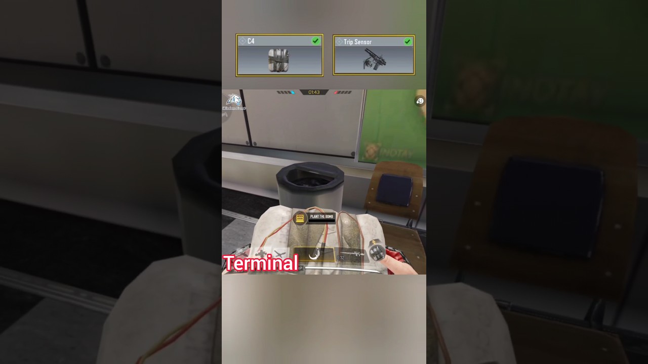 Combo TRIP SENSOR - C4 in S&D Mode Terminal Map CodM #shorts #callofdutymobile #codm #codmobile