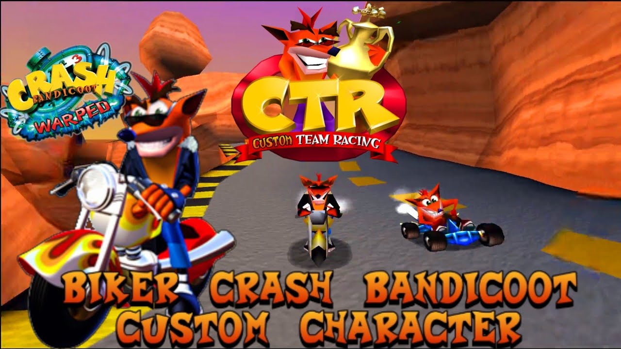 CTR Crash Team Racing: Biker Crash Bandicoot Custom Character Mod