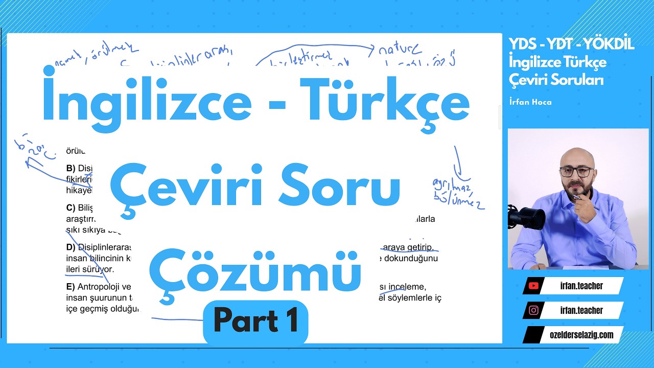#yds İngilizce Türkçe Çeviri Soru Çözümü Zor Seviye - Part 1 #yksdil #yökdil