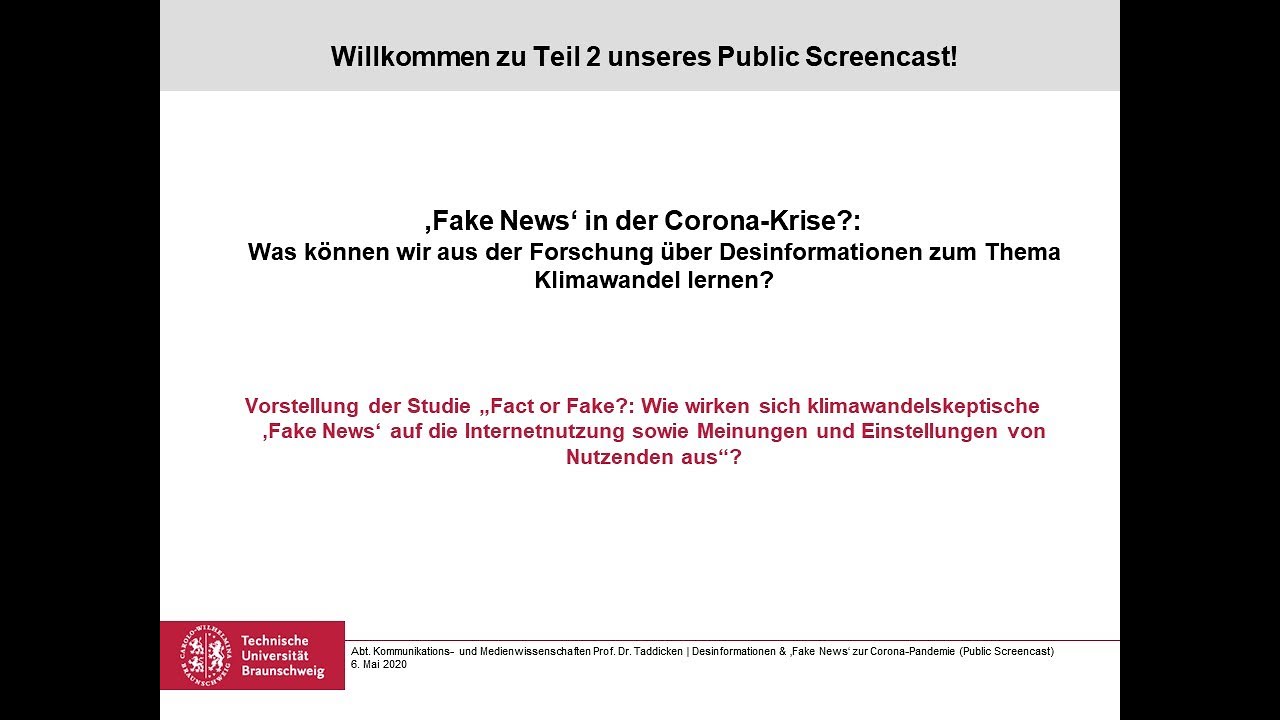 #2 Studie: Die Wirkung von klimawandelskeptischen ‚Fake News‘ auf  Internetnutzung und Einstellungen