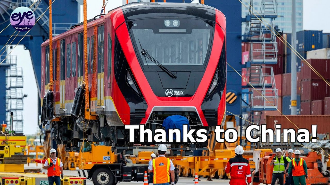 First six carriages of Bogota Metro train arrive from China at Cartagena port