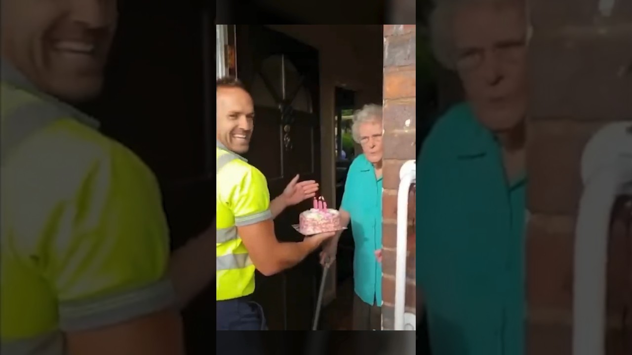 City Workers Surprised a Granny on Her 100th Birthday #shorts #viral #actsofkindness