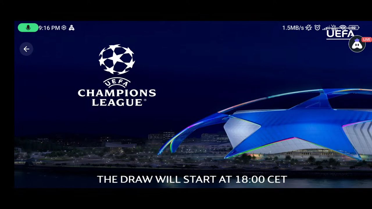 UEFA Champions League Draw Live - League phase 2025/26