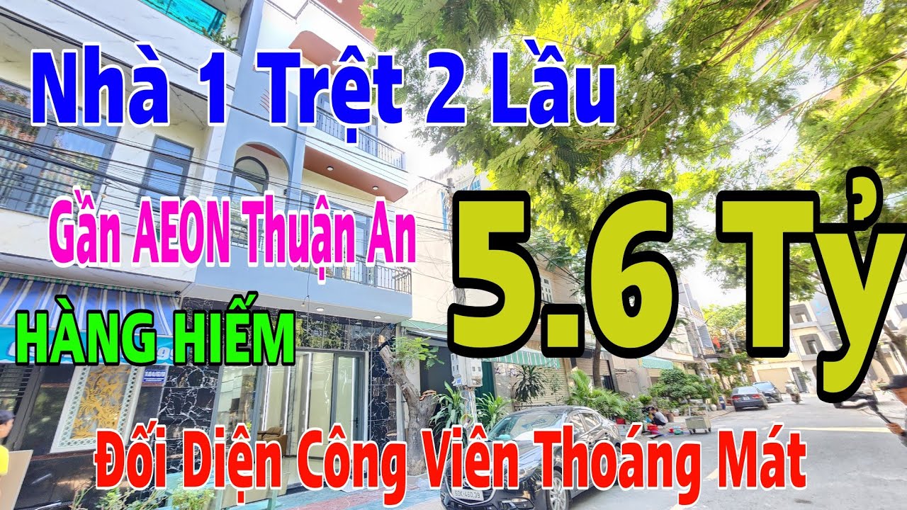 (1258) Nhà Mặt Tiền Công Viên, Gần AEON Thuận An, Hướng Tây Nam, Gàn Quốc Lộ 13