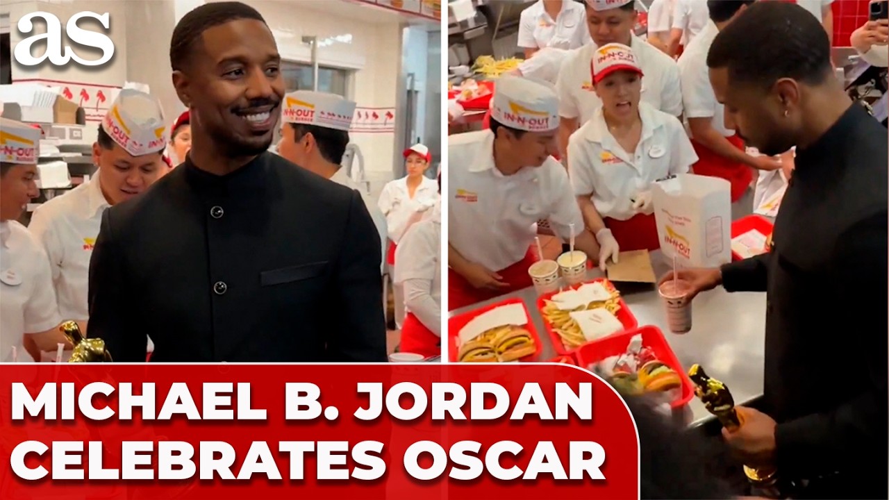 MICHAEL B.JORDAN celebrates OSCAR WIN at In-N-Out Burger