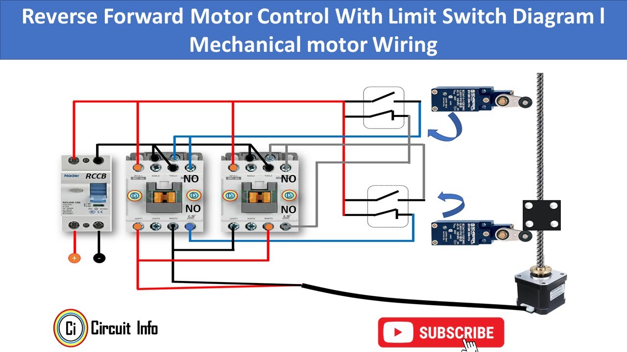 DC Motor Forward and reverse Control with Limit Switch Wiring  l Mechanical Switch @CircuitInfo