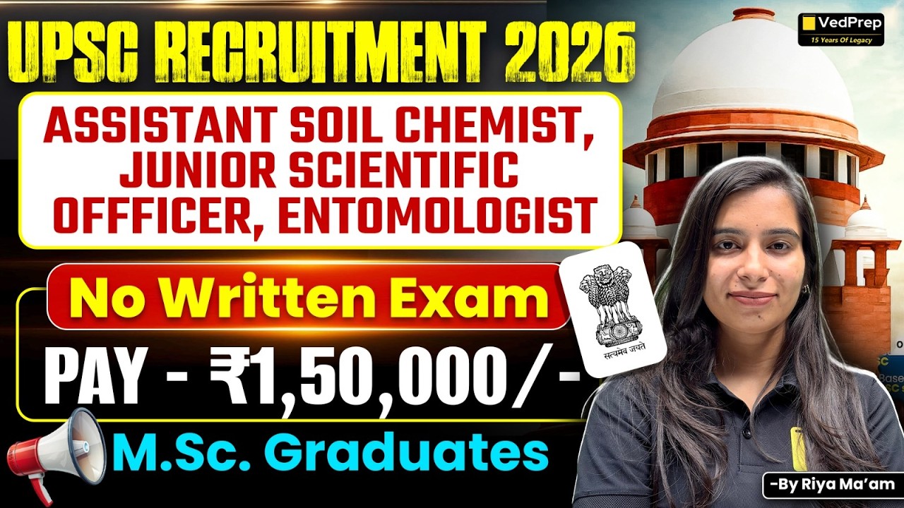 🚨 UPSC Recruitment 2026 | No Written Exam | MSc Candidates Apply Now!