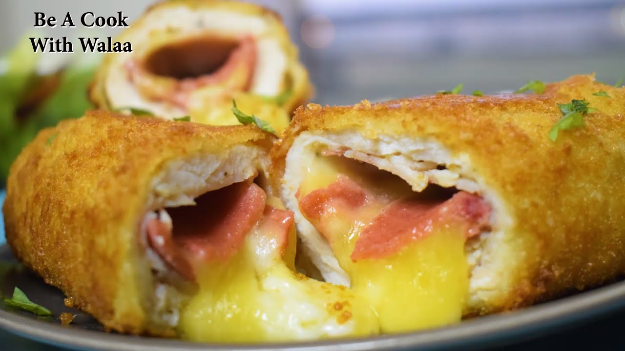 طريقة عمل الكوردون بلو بطريقه المطاعم الاصليه Chicken Cordon Bleu