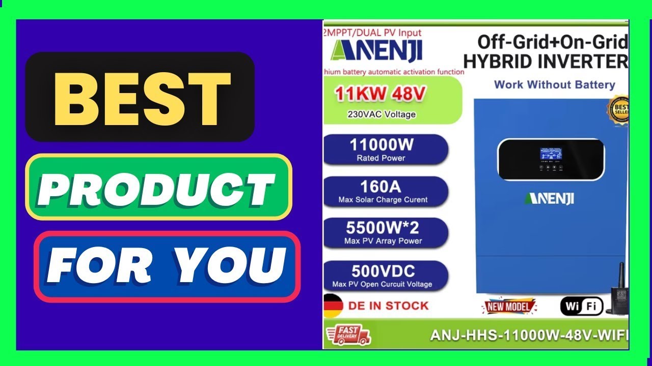 ANENJI 11000W 6200W 48V Hybrid Solar Inverter on Aliexpress!39