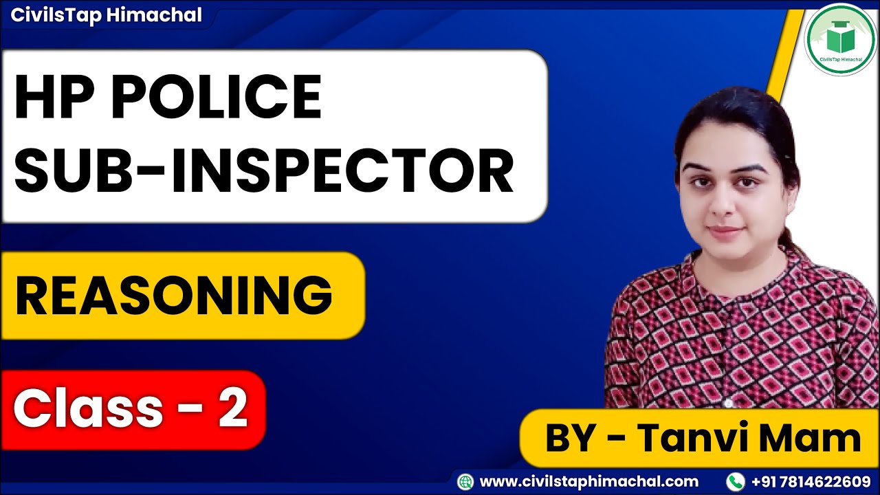 HP Police Sub-Inspector | Reasoning | Most Important Questions | Class - 2 | By Tanvi Mam