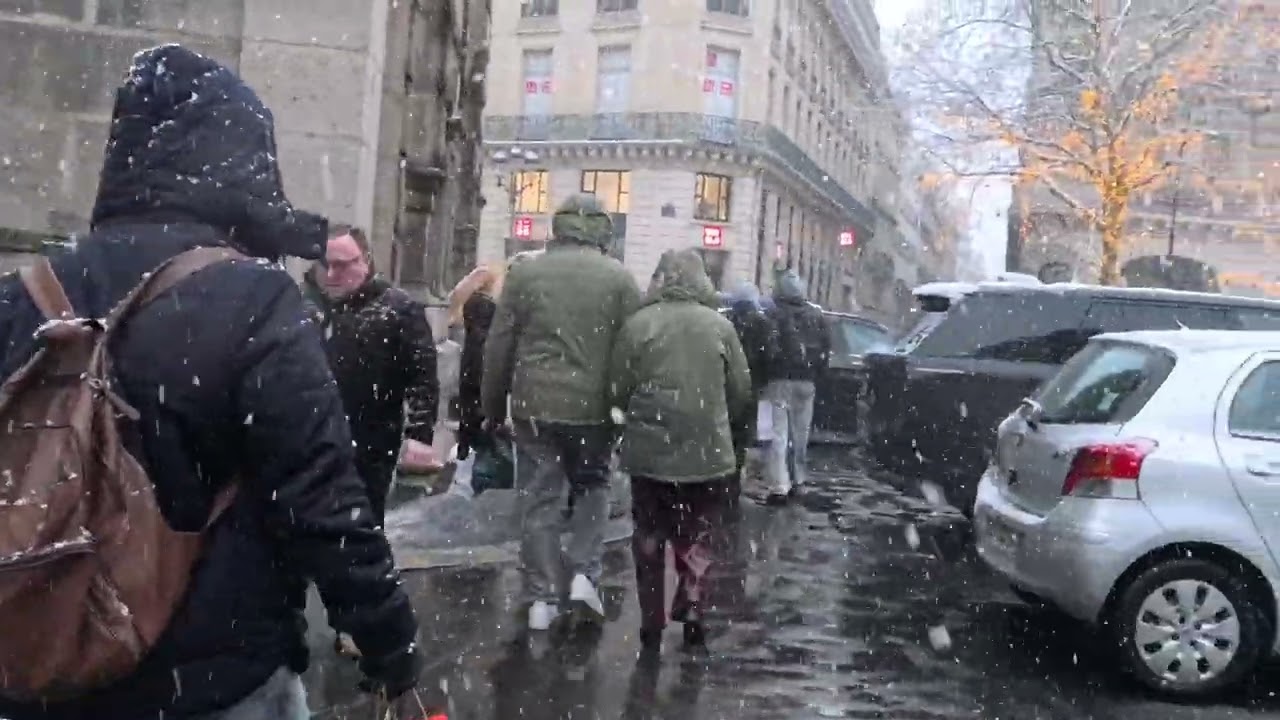Snowy Day in Paris,France.. Jan 5,2026