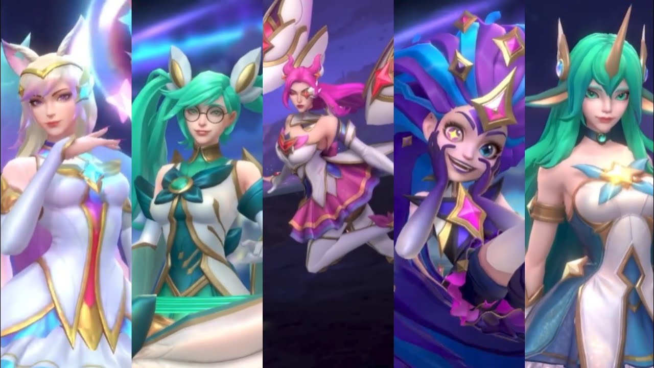 Star Guardian Ahri (Mythic Chroma), Sona, Soraka, Zoe and Kai'Sa
