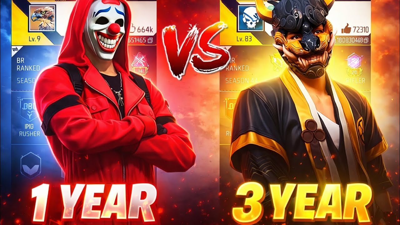 1 Year Old Player 😈 VS 3 Year Old Pro Player 🔥 | Free Fire Clash | Skill Difference 😱