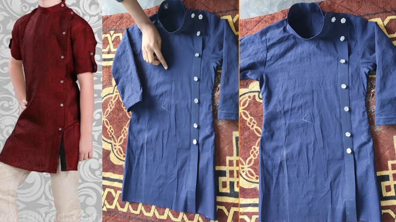 New letest designer baby boy kurta  (kameez )cutting /#kid kurta cutting/part 2