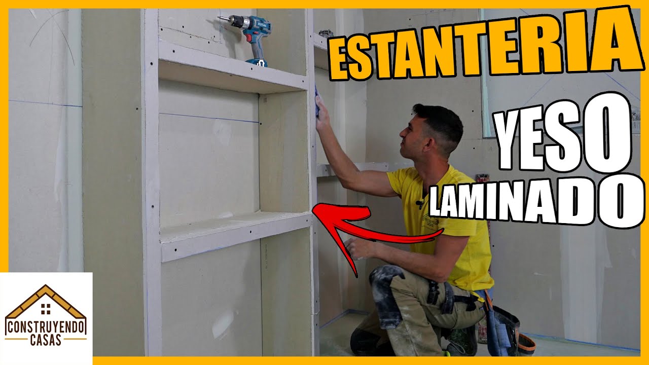 🔶Como hacer una ESTANTERIA de YESO LAMINADO (Pladur) 🔶 Librería Drywall | Muebles de yeso laminado